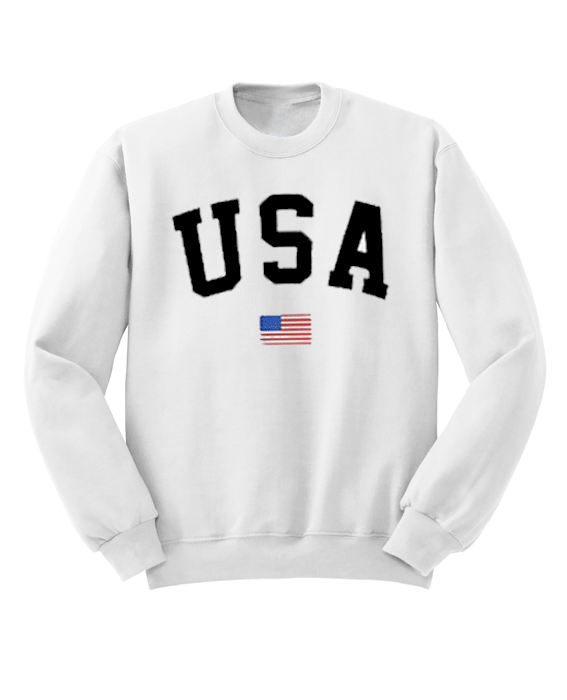 USA Flag Letter Black Unisex Sweatshirt USA Flag Letter Black Unisex Sweatshirt