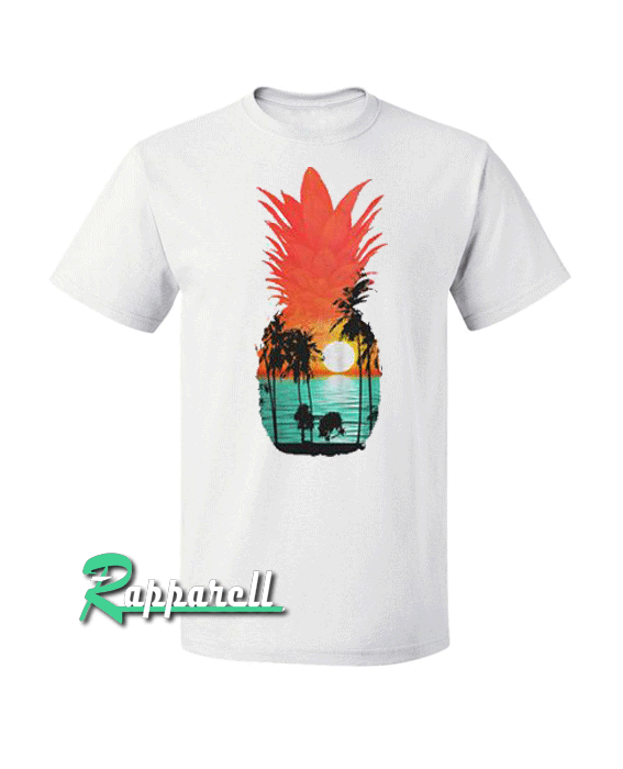 An island vibe punctuates the pineapple shaped graphic on this Guava Tshirt An island vibe punctuates the pineapple shaped graphic on this Guava Tshirt