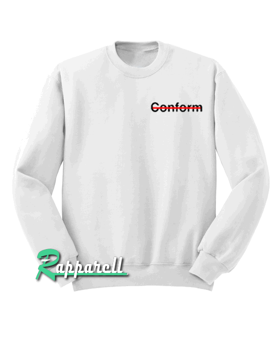 Never Conform Crossed Out Red Line U Sweatshirt Never Conform Crossed Out Red Line U Sweatshirt