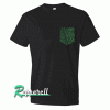 Irish Shamrocks Pattern Black Pocket Tshirt