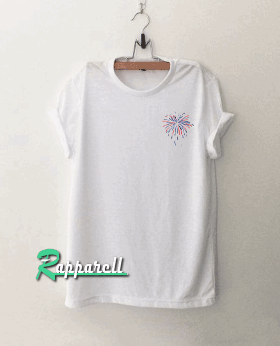 Red blue white firework pocket Tshirt Red blue white firework pocket Tshirt