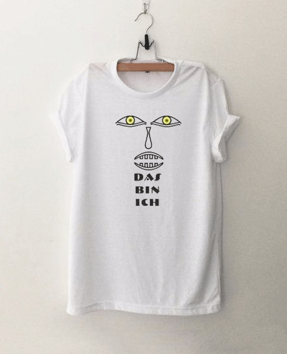 A face yellow eyes and text Das bin ich Tshirt A face yellow eyes and text Das bin ich Tshirt