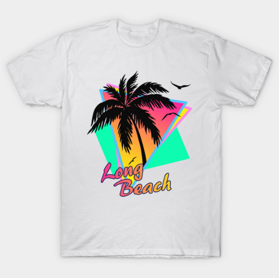 Long Beach Cool 80s Sunset Tshirt Long Beach Cool 80s Sunset Tshirt