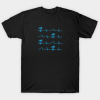 Palms and Wavs Pattern x4 Tee - Blue Tshirt