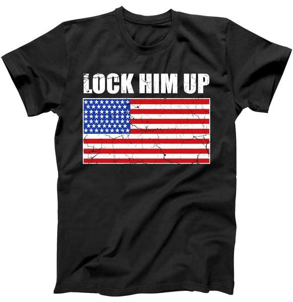 Lock Him Up Resist USA Flag Anti Trump Tshirt Lock Him Up Resist USA Flag Anti Trump Tshirt