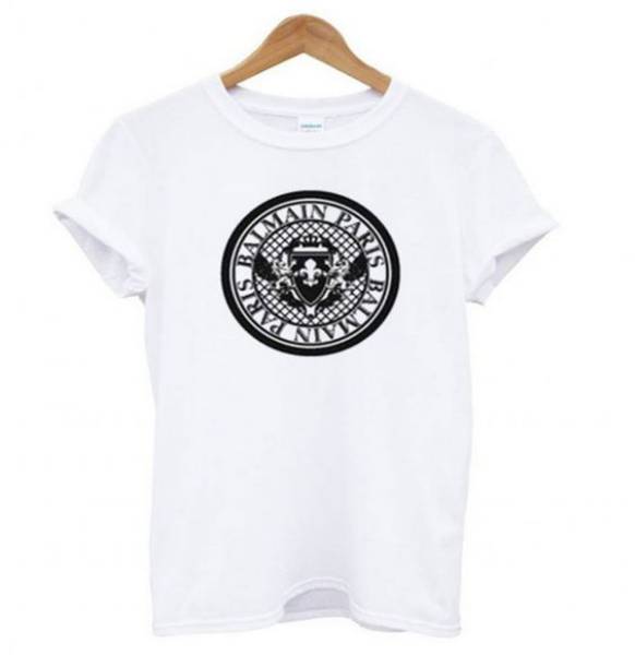Balmain Paris Logo White Tshirt Balmain Paris Logo White Tshirt