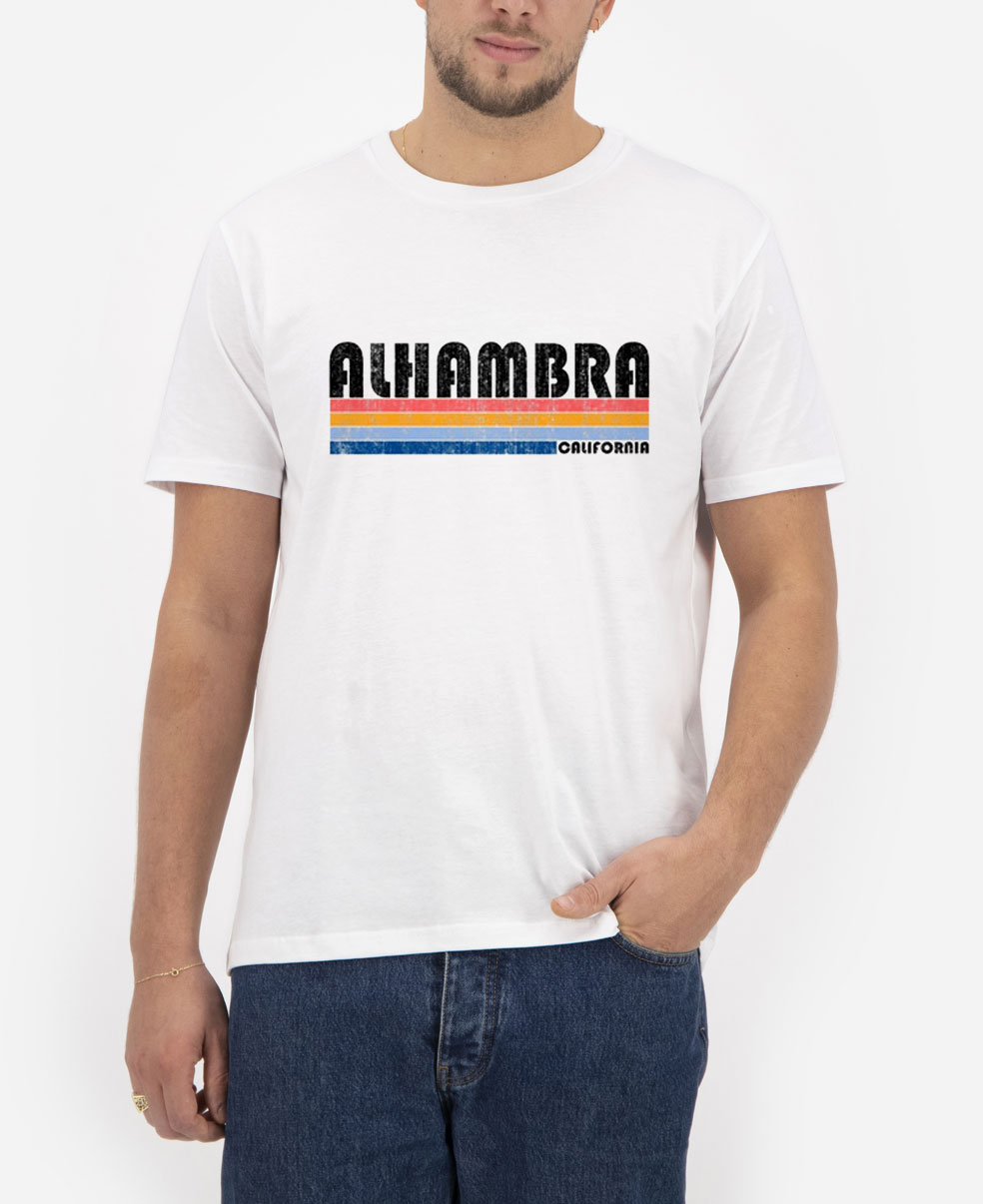 Alhambra-California-White-T-Shirt-For-Women-And-Men-S-3XL Alhambra-California-White-T-Shirt-For-Women-And-Men-S-3XL