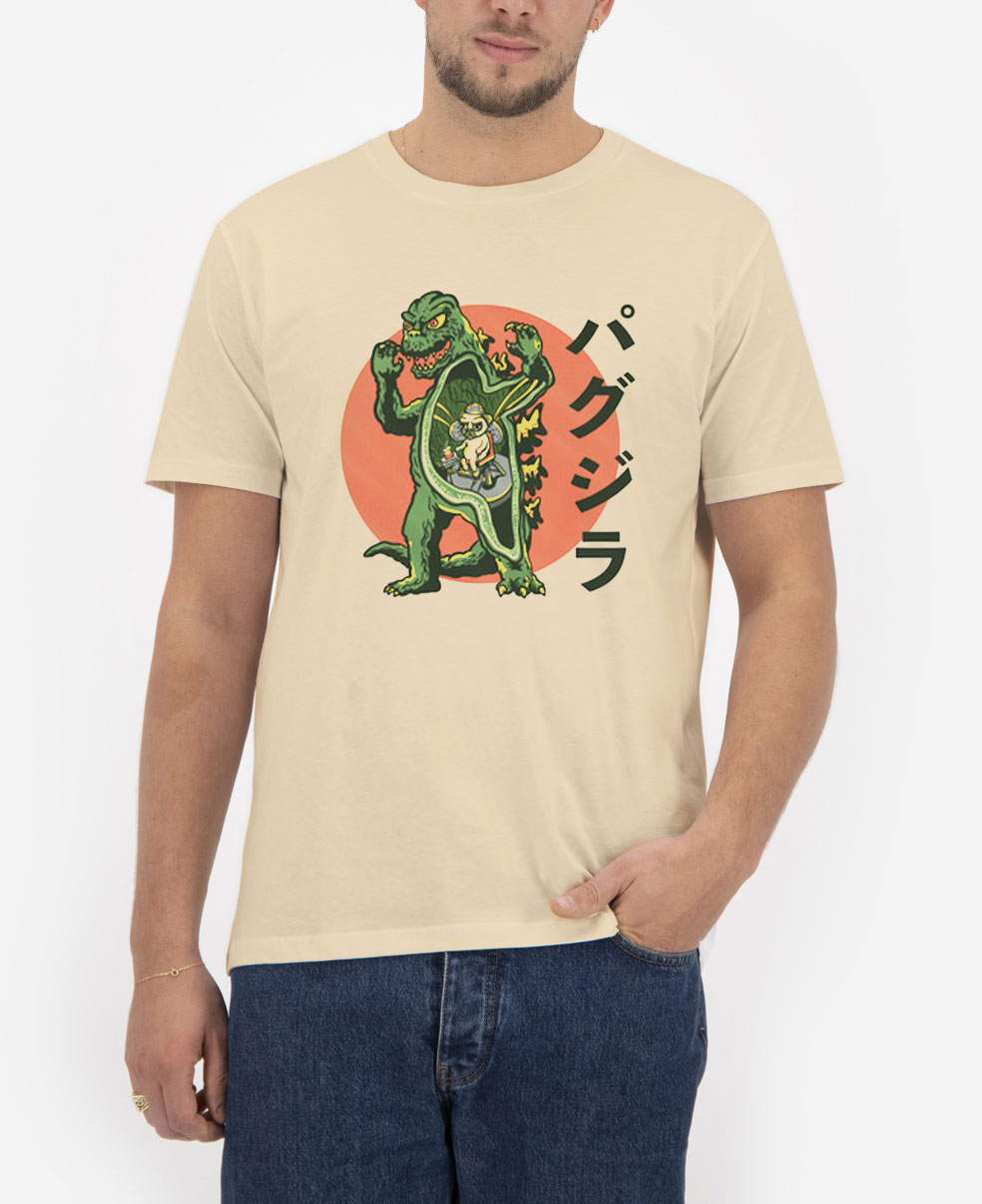 Pugzilla-Cream-T-Shirt-For-Women-And-Men-S-3XL Pugzilla-Cream-T-Shirt-For-Women-And-Men-S-3XL