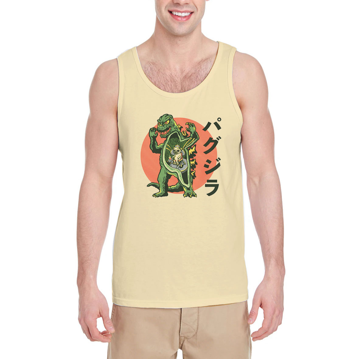 Pugzilla-Cream-Tank-Top-For-Women-And-Men-S-3XL