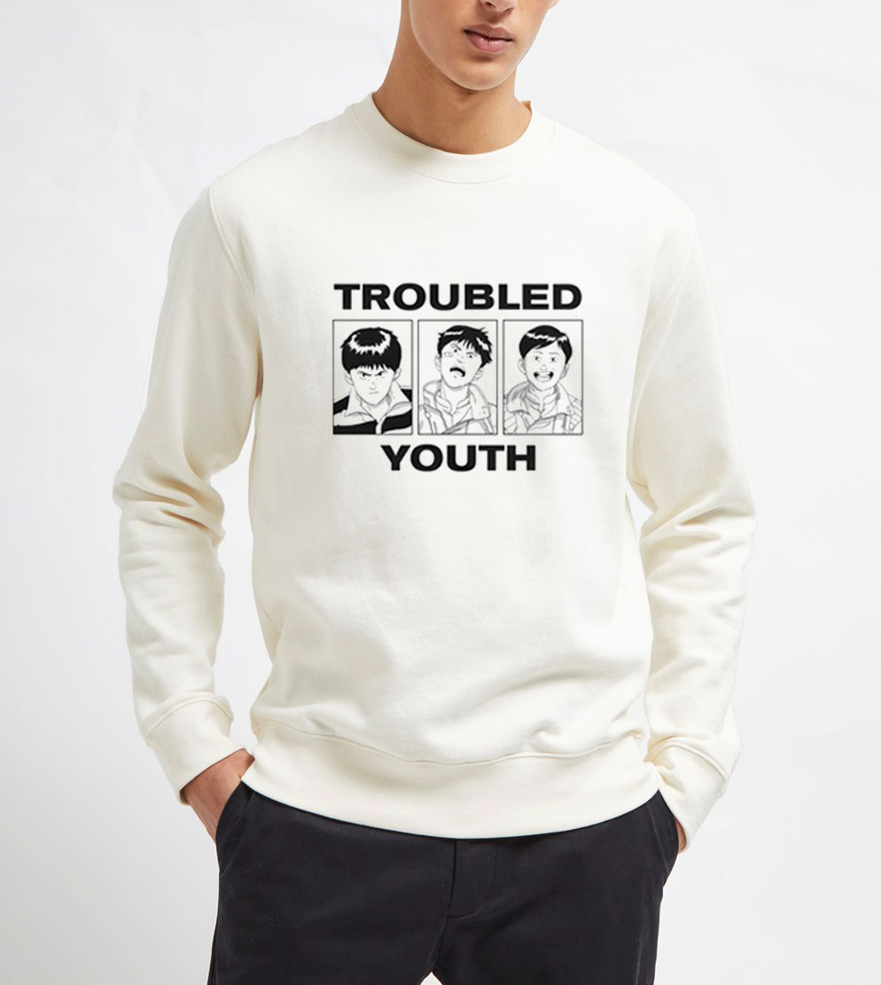 Troubled-Youth-White-Sweatshirt-Unisex-Adult-Size-S-3XL
