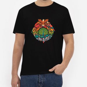 Aerial-Rainbow-Black-T-Shirt-For-Women-And-Men-S-3XL
