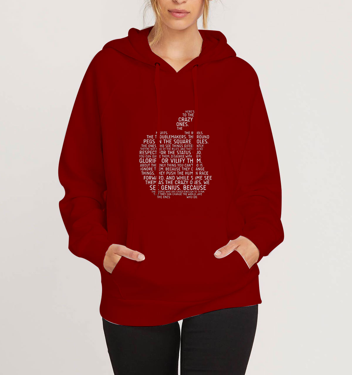 Apple-Typography-Maroon-Hoodie-Unisex-Adult-Size-S-3XL