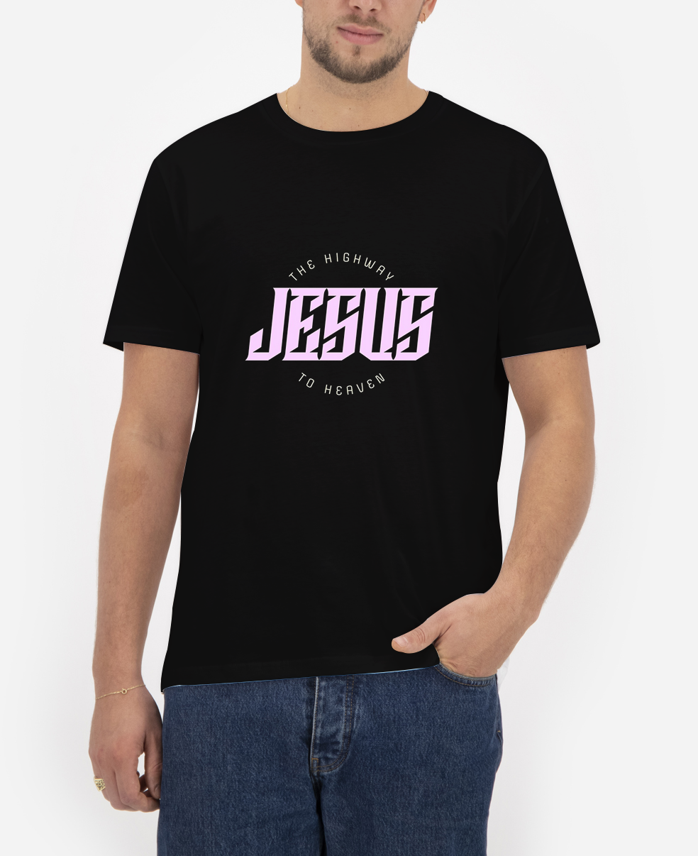 Jesus-Highway-To-Heaven-Black-T-Shirt Jesus-Highway-To-Heaven-Black-T-Shirt