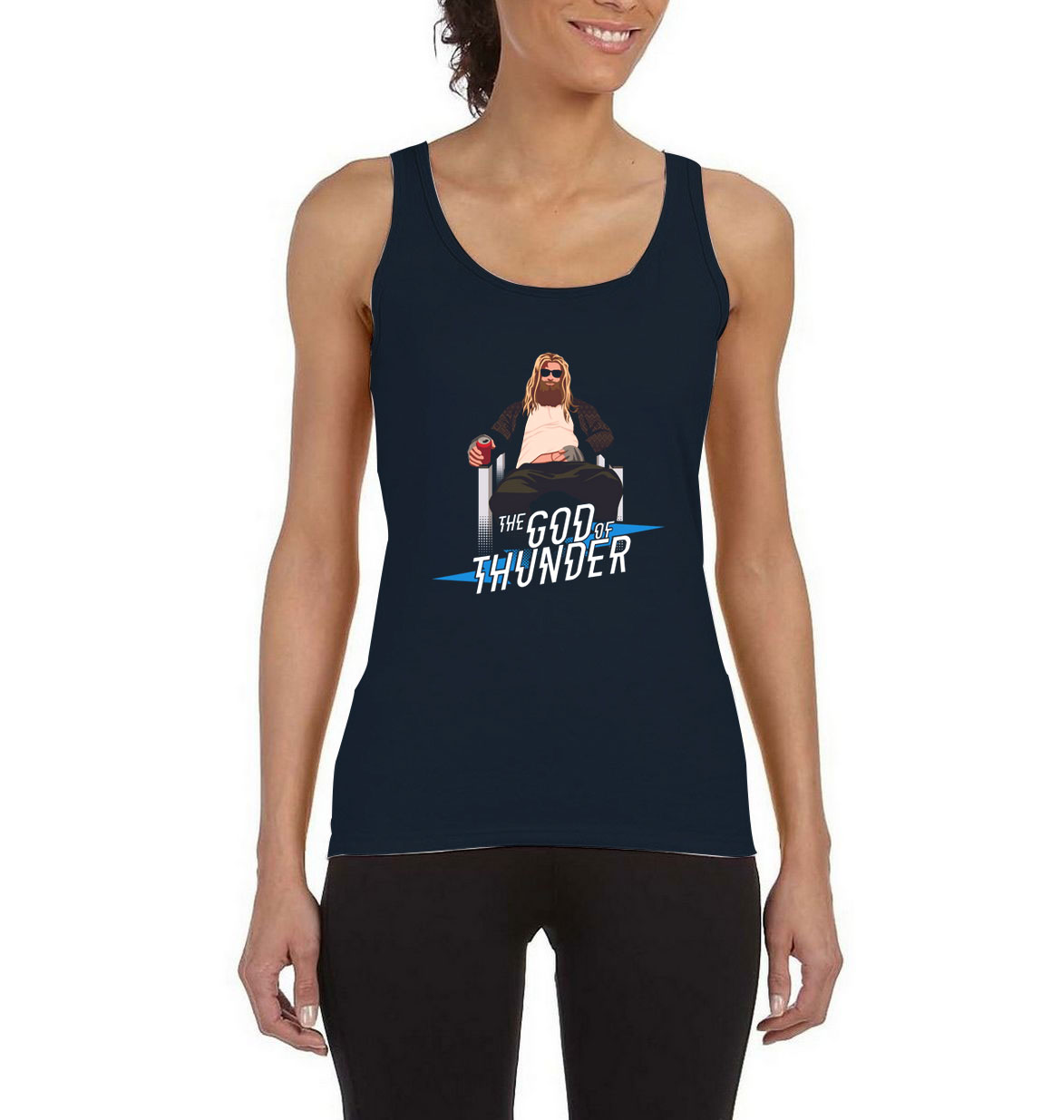 The-God-Of-Thunder-Navy-Tank-Top