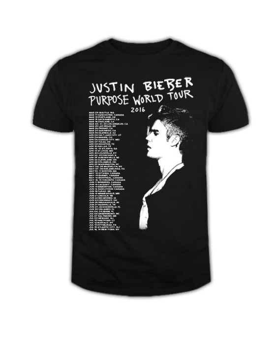 2016 Justin Bieber Purpose The World Tour Tshirt