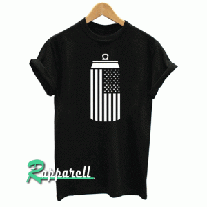 American Flag Beer Can Drinking Tshirt