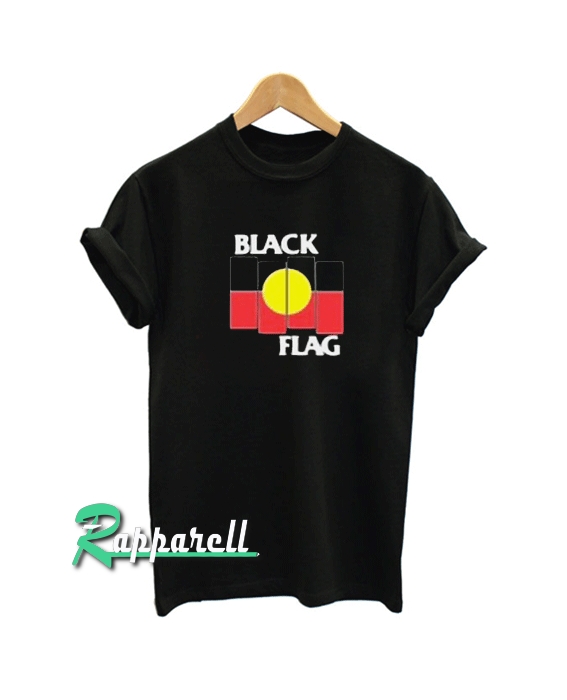 Black Flag X Aboriginal Flag Funny Tshirt