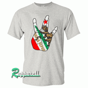Cali Hand West Coast California Republic Bear Fashion Tshirt