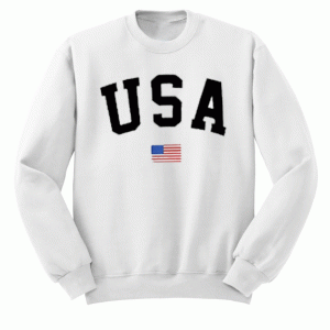 USA Flag Letter Black Unisex Sweatshirt