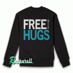 Holiday Spirit Graphic-Free Hugs Men's Black Sweatshirt