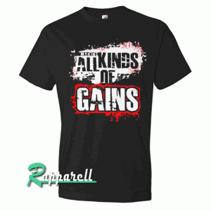 Kinds All Of Gains Black Tshirt