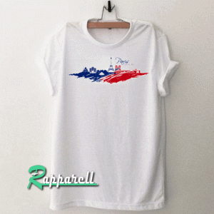 Paris skyline flag colors Tshirt