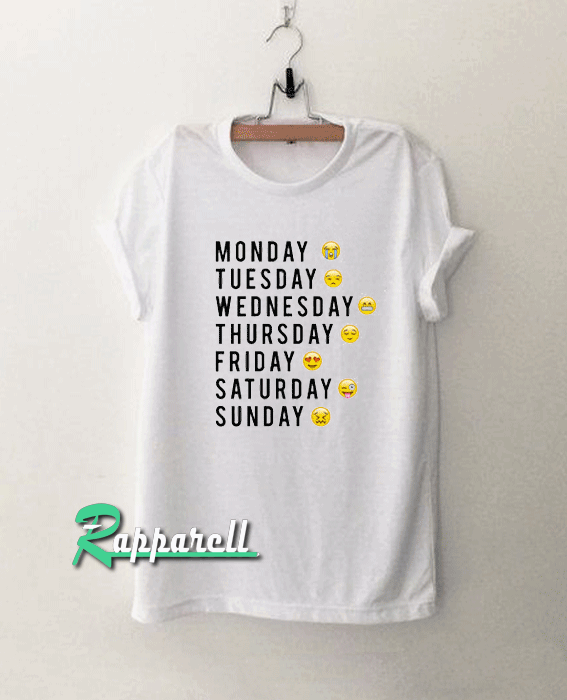 Days Of The Week Emoji Funny Tshirt