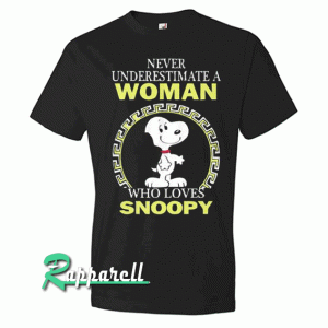 Never Understimare Who Loves Snoopy Black Tshirt