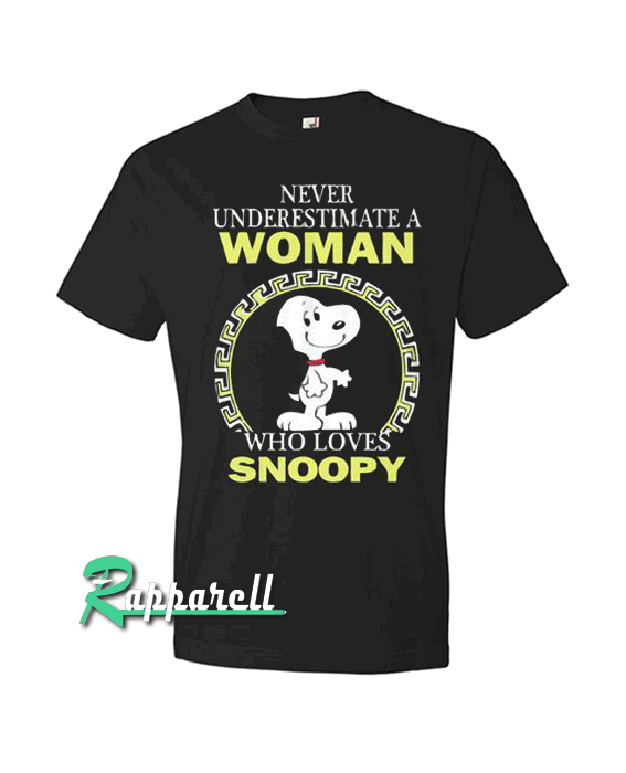 Never Understimare Who Loves Snoopy Black Tshirt