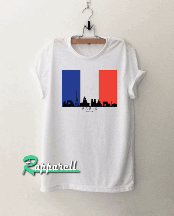 Paris France Skyline French Flag Tshirt