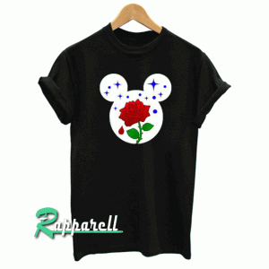 Rose Inside Mickey Mouse Head Funny Tshirt