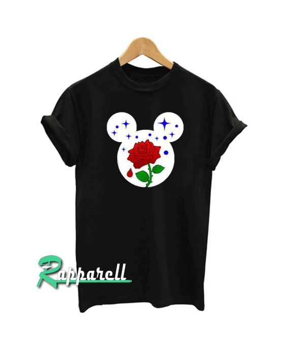 Rose Inside Mickey Mouse Head Funny Tshirt