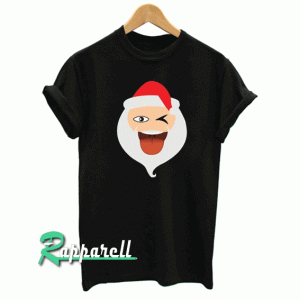 Santa Claus Wink Eyes Tongue Out Tshirt