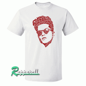 Bruno Mars Lyrics Silhouette Tyopgraphy Art Tshirt