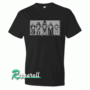MOVIE VILLAINS-alien, predator, terminator, the joker, vadar, Police Line Up Tshirt