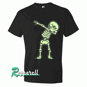 Halloween dabbing skeleton glow in the dark or non glow Tshirt