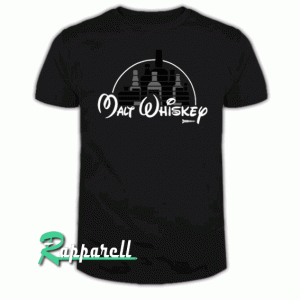 Malt Whiskey not Walt Disney black Tshirt