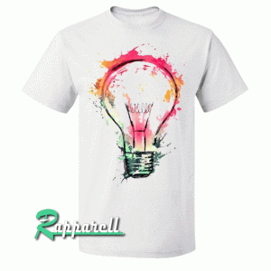Men's Cool Painted Bulb Design Tshirt
