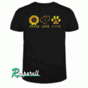 Hippie peace sunflower love and dogs Tshirt
