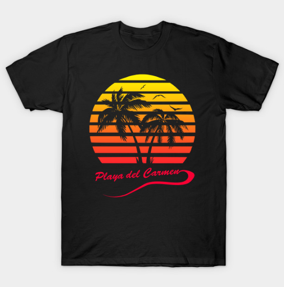 Playa del Carmen 80s Sunset Tshirt