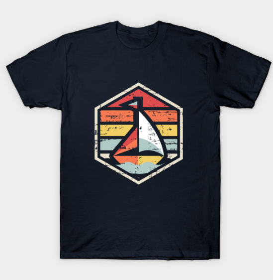 Retro Badge Sailboat Tshirt