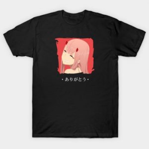 Zero Two from Darling in The Franxx Arigatou Tshirt