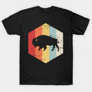 Vintage Retro Bison Buffalo Tshirt