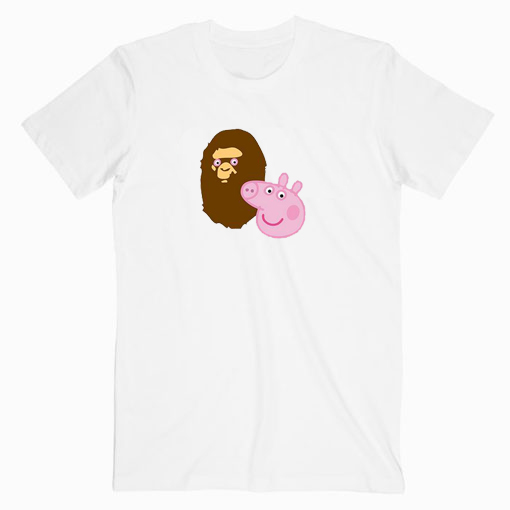 A Bathing Ape Bape Head X Peppa Pig Parody Tshirt