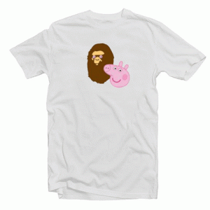 A Bathing Ape Bape Head X Peppa Pig Parody Tshirt