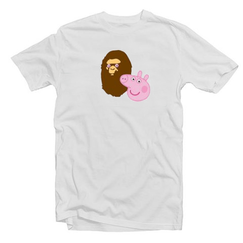 A Bathing Ape Bape Head X Peppa Pig Parody Tshirt
