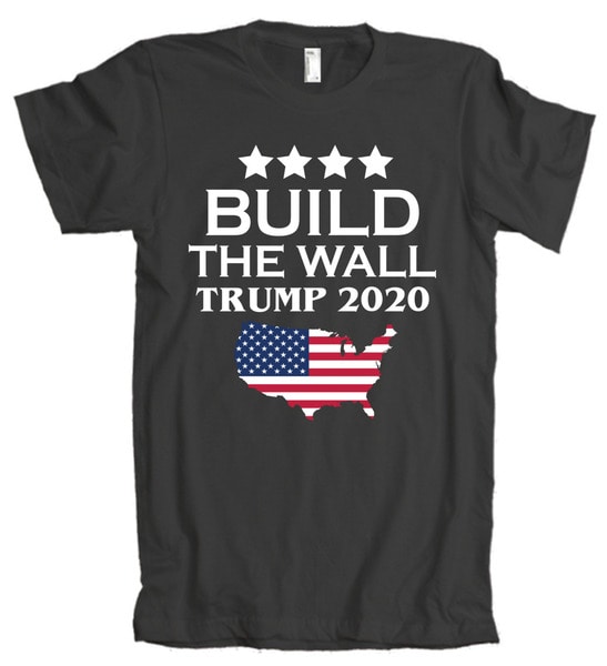 Build The Wall Trump 2020 American Apparel Tshirt