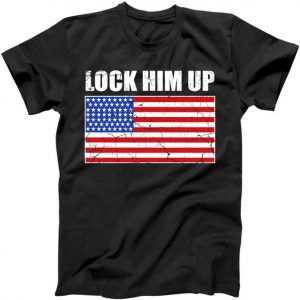 Lock Him Up Resist USA Flag Anti Trump Tshirt