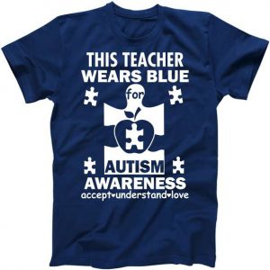 This Teacher Wears Blue Autism Awareness Tshirt