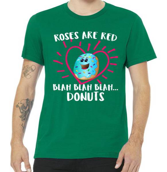 Funny Valentines Day Donuts Roses Tshirt